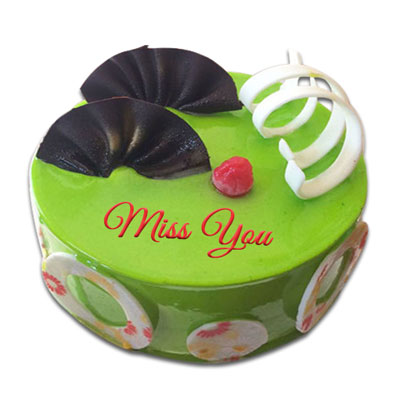 "Round shape Pista flavor Cake - 1Kg - Click here to View more details about this Product